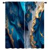 Abstract Marble Curtains Luxury Texture Gold Blue Tone Rod Pocket Privacy Window Drapes for Bedroom Living Room W63 x L63 Inch view 1