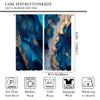 Abstract Marble Curtains Luxury Texture Gold Blue Tone Rod Pocket Privacy Window Drapes for Bedroom Living Room W63 x L63 Inch view 2