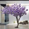 ESRADA Artificial Silk Cherry Blossom Tree 6.6FT, Fake Sakura Tree Plant with LED String Lights, Tall Fake Plant Faux Tree Indoor Home Office Decor Floor Plants for Living C view 2