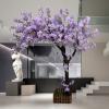 ESRADA Artificial Silk Cherry Blossom Tree 6.6FT, Fake Sakura Tree Plant with LED String Lights, Tall Fake Plant Faux Tree Indoor Home Office Decor Floor Plants for Living C view 4