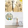 TUUWAI Wall Clock 3D Peacock Design Non Ticking Metal Modern Silent for Living Room Decor Crystal Diamond Mute Wall Clock Art Decor Home Decor view 3