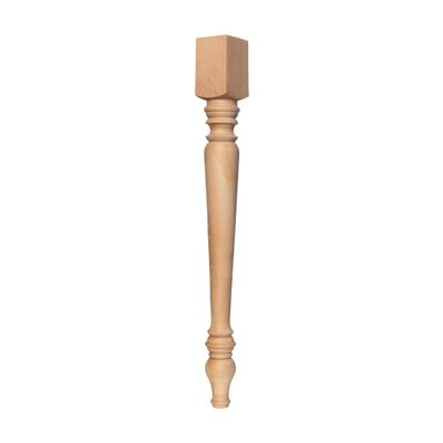 Unique Table Leg, Beech Custom Wood Leg, End Table leg, Mid Century Wooden Leg, Replacement Wood Leg (34 Inch / 85 cm)