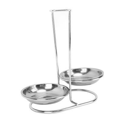 Fockety Spoon Rest Holder, Stainless Steel Vertical Lid and Spoon Rest Soup Spoon Rest Cooking Utensils Stand Soup Ladle Holder for Kitchen Cookware Hot Pot Fast Food Restaurant Decor