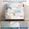 SEIRIONE Sturdy Kids Bookshelf,4-Tier Book Shelf for Kids Room with Tear-Proof Oxford Fabric-Nursery Room Playroom Classroom,Deep Slings to Keep Books Upright,Ideal Height for Toddler Age 3+, Grey view 3