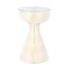 Side Table Foldable Side Table, 13x21inches Round End Table Small Accent Table Bistro Coffee Table with Glass Tabletop for Patio Living Room Porch Balcony Backyard Garden Yard Coffee table ( Color : W view 1