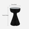 Side Table Foldable Side Table, 13x21inches Round End Table Small Accent Table Bistro Coffee Table with Glass Tabletop for Patio Living Room Porch Balcony Backyard Garden Yard Coffee table ( Color : W view 2