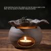 Ceramic Tea Roaster, Loose Leaf Tea Warmer Tea Fragrance Roasting Baking Pot with Stainless Steel Spoon view 3