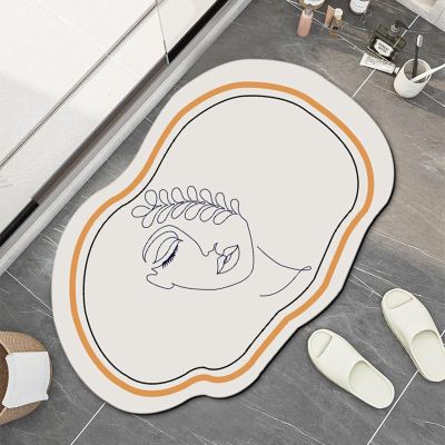 Bath Mat Rugs for Bathroom Floor, Tub and ShowerVibrant Color Print Bath Decor Non-Slip Machine Wash Irregular Shape Bathmats Extra Soft and Absorbent Microfiber Bath Rugs ( Color : D , Size : 15x23i