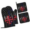 Jerusalem Catholic Cross Premium Heat Resistant Oven Mitts Pot Holders Baking 4-Piece Set view 2