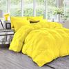 AveHomes 3pcs Cotton Pinch Pleated Comforter Size Grand King 106x106 All Season 500 GSM 600 TC Solid Yellow Comforter view 1