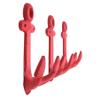 Wowser Nautical Cast Iron Ship Anchor Wall Hooks, 6 Inches, Set of 3 (Red) view 3