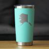Bevvee Alaska State Outline - Insulated Coffee Tumbler Cup with Sliding Lid - Stainless Steel Travel Mug - Alaska Gifts and Decor for Women and Men Alaskans - Teal view 2