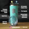 Bevvee Alaska State Outline - Insulated Coffee Tumbler Cup with Sliding Lid - Stainless Steel Travel Mug - Alaska Gifts and Decor for Women and Men Alaskans - Teal view 4