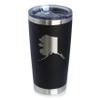 Alaska State Outline - Insulated Coffee Tumbler Cup with Sliding Lid - Stainless Steel Travel Mug - Alaska Gifts and Decor for Women and Men Alaskans - Black view 1