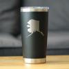 Alaska State Outline - Insulated Coffee Tumbler Cup with Sliding Lid - Stainless Steel Travel Mug - Alaska Gifts and Decor for Women and Men Alaskans - Black view 2