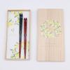 Hyozaemon Chopsticks Mimosa Wreath "Moon Drop Cherry blossoms" (Dishwasher-safe Chopstcks x2 in wood box), Made in Japan view 1