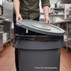 TrueCraftware- 32 Gallon Round Trash Can Lid only 22-1/4" Diameter x 1-1/4" Height Gray Color- Wastebasket Garbage Bin Lid Recycling Bin Cover Kitchen Bathroom Bedroom Office Trash Can view 2