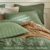 JELLYMONI Dark Green Duvet Cover Full Size, 3pcs Washed Microfiber Bedding Set, Soft Breathable Seersucker Duvet Cover Set with Zipper Closure and Corner Ties for All Seasons view 4