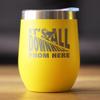 Bevvee Downhill From Here - Wine Tumbler Glass with Sliding Lid - Stainless Steel Travel Mug - Fun Skiing Gifts and Decor for Skiers - Yellow view 2