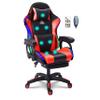 WZDHYYWS Gaming Chair with 7-Point Massage Function, Ergonomic Computer Chair with Footrest and Lumbar Support, Video Gaming Chair with RGB Lights and Speakers, Adjustable Backrest Swivel Chair,Red view 1