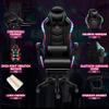 WZDHYYWS Gaming Chair with 7-Point Massage Function, Ergonomic Computer Chair with Footrest and Lumbar Support, Video Gaming Chair with RGB Lights and Speakers, Adjustable Backrest Swivel Chair,Red view 4