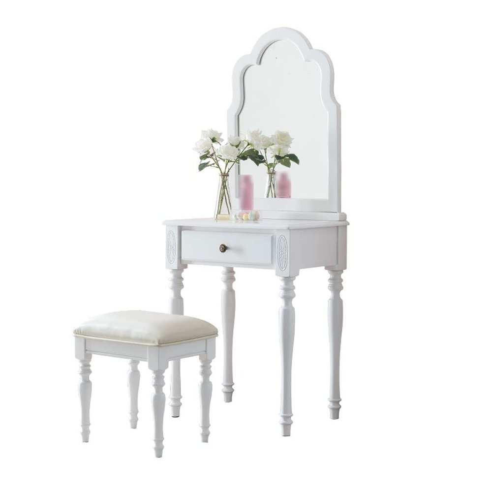 AMONG Vanity Desk Dressing Table Set Bedroom Dressing Table Modern Minimalist Vanity Table, Dressing Table + Makeup Stool + Drawer Bedroom Makeup Table