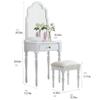 AMONG Vanity Desk Dressing Table Set Bedroom Dressing Table Modern Minimalist Vanity Table, Dressing Table + Makeup Stool + Drawer Bedroom Makeup Table view 2