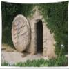 CORFOTO 117x98 Inch Fabric Empty Tomb of Jesus Tapestry Christian Resurrection of Jesus Wall Hanging Christian Easter Tapestry for Bedroom Aesthetic Living Room College Dorm Decor view 1