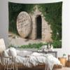 CORFOTO 117x98 Inch Fabric Empty Tomb of Jesus Tapestry Christian Resurrection of Jesus Wall Hanging Christian Easter Tapestry for Bedroom Aesthetic Living Room College Dorm Decor view 4