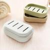 BE-TOOL Soap Holder 4 Pack Travel Soap Container with Lid Portable Bar Soap Holder Leakproof Soap Box with Perforations Soap Dishes for Traveling Camping Gym (Gray Blue+Light Green+Beige+Khaki) view 3