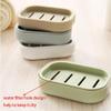 BE-TOOL Soap Holder 4 Pack Travel Soap Container with Lid Portable Bar Soap Holder Leakproof Soap Box with Perforations Soap Dishes for Traveling Camping Gym (Gray Blue+Light Green+Beige+Khaki) view 4