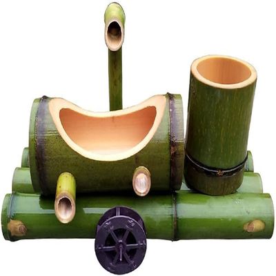UNbit Bamboo Water Fountain with Water Pump, Water Feature Spout Indoor Outdoor Flowing Zen Garden Decoration, Feng Shui Wheel Sculptures/Statues,55cm Fountain (Size : 55cm)