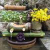 UNbit Bamboo Water Fountain with Water Pump, Water Feature Spout Indoor Outdoor Flowing Zen Garden Decoration, Feng Shui Wheel Sculptures/Statues,55cm Fountain (Size : 55cm) view 3