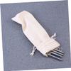 6Pcs Cotton Linen Drawstring Bag for Reusable Straws - Portable Storage Pouch for Drinking Straws Cutlery and Travel Accessories view 2