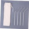 6Pcs Cotton Linen Drawstring Bag for Reusable Straws - Portable Storage Pouch for Drinking Straws Cutlery and Travel Accessories view 3