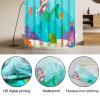 Lnond 4 Pcs Kids Bathroom Shower Curtain Set, Blue Mermaid Bathroom Sets for Kids Bathroom Decoration with Shower Curtain, Non Slip Bathroom Rugs, Toilet Lid Cover, U Toilet Mat and 12 Hooks view 4