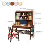 RUNNUP Modern Wood Writing Desk with 2 Drawers and Wall-Mounted Hutch Home Office Workbench Desk 37" Width Laptop Computer Work Study Table, Without Chairs Pink-White view 3