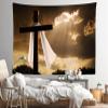 CORFOTO 117x98 Inch Fabric Jesus Christ Cross Tapestry Crown of Thorns Dim Sky Crucifix Crosses Wall Hanging Christian Easter Tapestry for Bedroom Aesthetic Living Room College Dorm Decor view 4