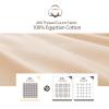 100% Egyptian Cotton Pillow Protectors Set of 2, 400 Thread Count Sateen Weave Pillowcase, Easy Care Zippered Style Pillow Covers (Beige, King) view 2