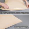 100% Egyptian Cotton Pillow Protectors Set of 2, 400 Thread Count Sateen Weave Pillowcase, Easy Care Zippered Style Pillow Covers (Beige, King) view 4