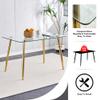 WEKEOT 51" Glass Dining Table Set for 4 Rectangular Modern Tempered Glass Table Upholstered PU Leather Chair (1Golden Table, 4White Chairs) view 2