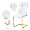 WEKEOT 51" Glass Dining Table Set for 4 Rectangular Modern Tempered Glass Table Upholstered PU Leather Chair (1Golden Table, 4White Chairs) view 4