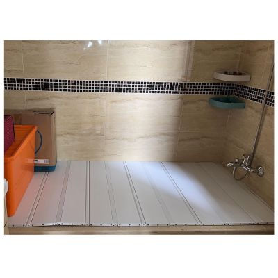 Bathtub Tray Folding Bathtub Cover Bath Lid, 1.2cm Thickness PVC Dust-Proof Bathtub Tray Dust-Proof Cover, Scalable Insulation Cover Shutter Bath Lid for Shower Bath Table Shelf Multifunctional (Colo