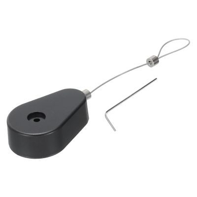 MECCANIXITY Retractable Security Cable Lock,Remote Control Security Lock,Remote Control Anti-Lost Rope with Double-Sided Adhesive for TV,DVD,Cup,Phone 1Set Black 39.37" Length