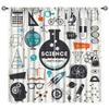 JanJCurt Science Physics Curtains, Abstract Math Chemistry Curtain Scientist Graffiti Print Blackout Window Treatments for Kids Teens Bedroom Living Room, 84x84in view 1