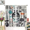 JanJCurt Science Physics Curtains, Abstract Math Chemistry Curtain Scientist Graffiti Print Blackout Window Treatments for Kids Teens Bedroom Living Room, 84x84in view 3