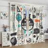 JanJCurt Science Physics Curtains, Abstract Math Chemistry Curtain Scientist Graffiti Print Blackout Window Treatments for Kids Teens Bedroom Living Room, 84x84in view 4