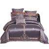 SKipdr Satin Jacquard Four-Piece Bedding Set Quilt Cover Curry Purple Bed Linings (Color : D, Size : 220 * 240cm) view 1