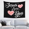 WETEYAFU Jesus loves you Tapestry Wall Hanging Tapestry Wall Tapestry for Bedroom Aesthetic Tapestry Tapestry 29x37in view 1
