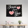 WETEYAFU Jesus loves you Tapestry Wall Hanging Tapestry Wall Tapestry for Bedroom Aesthetic Tapestry Tapestry 29x37in view 3